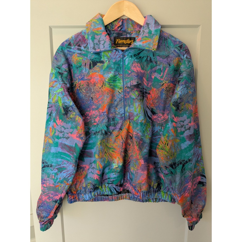 VTG Forresters Windbreaker Jacket Abstract Gore-Tex‎ Wind Stoper Made in USA M